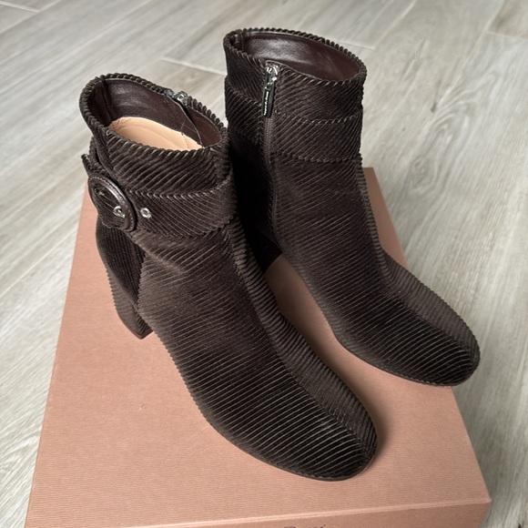 Gianvito Rossi brown corduroy booties - Picture 3 of 9